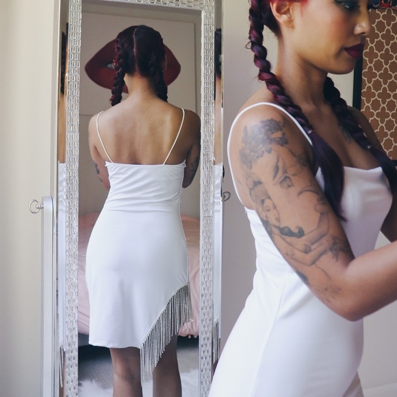 NEW White Dress with Tassel Detail - Picture 6 of 15